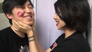 A Japanese Girl's Lipstick Kiss To A Boy