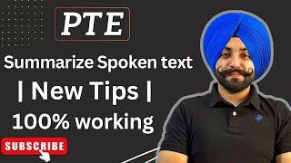 PTE summarize spoken test, listening summary template, new tips ( Gurwinder PTE )