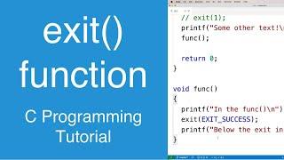 exit() function | C Programming Tutorial