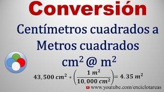 Convertir de Centímetros Cuadrado a Metros Cuadrados (cm2 a m2)