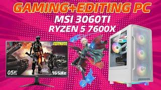 || FULL PC BUILD  RYZEN 5 7600X , MSI 3060TI WITH VG270 MONITOR |||SHIVAM IT SERVICE| #9933164650 ||