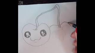 easy drawing of cute cherries ||Learn With Fun By Stuti||