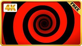 Red Black Spiral Swirl Psychedelic Hypnotic Optical Illusion video loops 4K