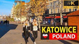 A walk around Katowice  | 4K-HDR tour (▶ 20 min)