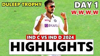 INDIA C VS INDIA D 2ND MATCH DULEEP TROPHY FULL HIGHLIGHTS 2024 | IND C VS IND D