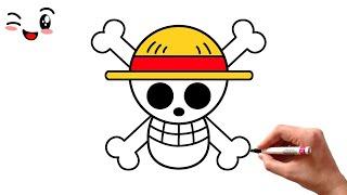 How to Draw One Piece Logo Pirate Flag | Monkey D Luffy | Easy Drawing