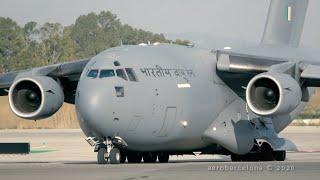 [4K] Indian Air Force C-17 at Barcelona-El Prat