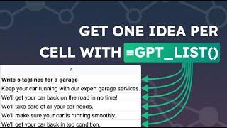 Create lists of data in Sheets with ChatGPT