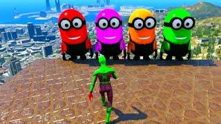 GTA 5 Epic Ragdolls RED SPIDERMAN VS RED MINION VS GREEN MINION (Euphoria Physics & Funny Fails) #1