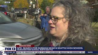 Parent picks up her child at the scene of a school shooting in North Seattle | FOX 13 Seattle