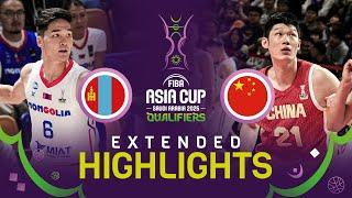 Mongolia  v China  | Extended Highlights | FIBA Asia Cup 2025 Qualifiers