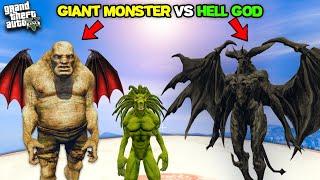 GIANT MONSTER Attack FRANKLIN and HELL GOD in GTA 5 | SHINCHAN and CHOP