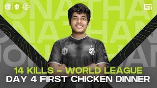 FIRST CHICKEN DINNER OF DAY 4 || WORLD LEAGUE FINALS || 14 KILLS || PUBG MOBILE