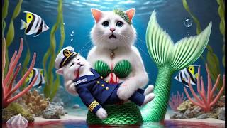 ‍️️Mermaid Cat Revenge for LoveLightning that triggers tsunamisDynamic Video #catshorts#aicat