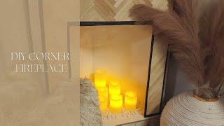 This DIY Corner Fireplace made from Foam Board will TRANSFORM your Home! Very EASY! LUXURY!!!