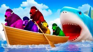 4 Color Bison's Heroic Battle vs Sharks | Epic Counter Attack in Animal Rescue Adventures