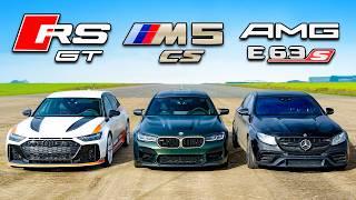 Кто победит в заезде: BMW M5 CS, Audi RS6 GT или AMG E63 S?