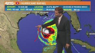 Friday 12pm Tropical Update: Rafael becomes major hurricane in the Gulf