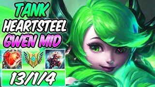 S+ CLEAN HEARTSTEEL TANK GWEN MID | New Build & Runes Season 13 | League of Legends