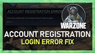Modern Warfare - How to Fix Account Registration Error - Login Error 0