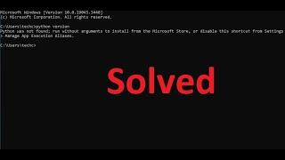 Python was not found run without arguments to install from the Microsoft Store