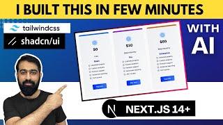 Build Next js 14 Apps with this AI Tool in Minutes - v0.dev - Tailwind css   Shadcn UI