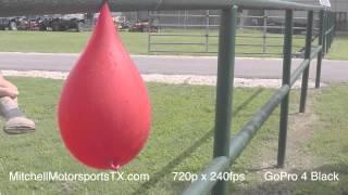 Waterballoon explodes slow motion, optical flow vs frame blend