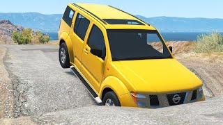 Cars hit Potholes #2 - BeamNG.drive