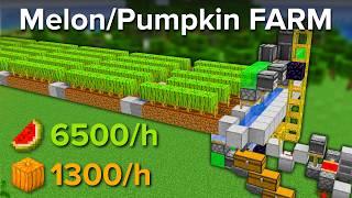 Minecraft Automatic Melon/Pumpkin Farm - 6500+ Per Hour