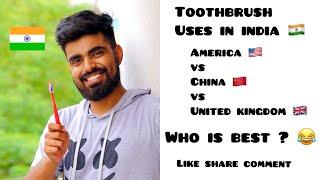 Toothbrush Life Hacks  ~ American  vs Indian  vs  vs  ~ Dushyant Kukreja #shorts