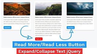 Read More/Read Less Button Using jQuery | How To Replace Text | Expand & Collapse Text