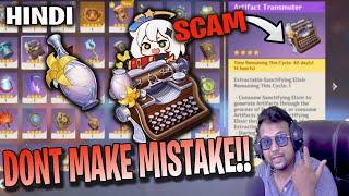 [HINDI] DON'T MAKE THIS MISTAKE!! BIG SCAM ALERT & HOW TO USE ARTIFACTS TRANSMUTER | GENSHIN 5.0