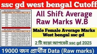 ssc gd west bengal all shift average raw marks ll male & female ll Average raw marks কমে আসছে ll