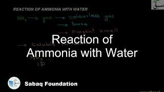 Reaction of Ammonia with Water, Chemistry Lecture | Sabaq.pk