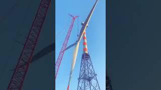 Lifting Activity - Tower section installation #safetyfirst #windfarm #energibaruterbarukan