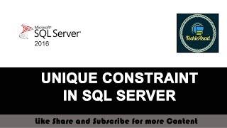15- Unique Constraint in SQL SERVER | Table and Column Level Constraint