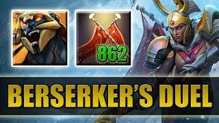 1k Damage Right Click with Max Attack Speed [Berserker's Blood + Duel] Dota 2 Ability Draft