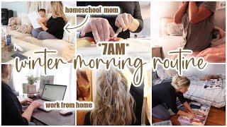 *2023* 7AM FAMILY MORNING ROUTINE \\ homeschool + work from home mom \\ morning cleaning routine