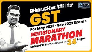 Complete GST Revision For CA-Inter/CS-Executive/CMA-Inter 2023 Exams | CA Vijender Aggarwal