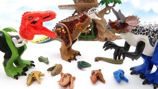 Lego Dinosaur Transformer Hybrid Dinosaurs - Tyrannosaurus, Triceratops 레고 공룡 블럭 쥬라기