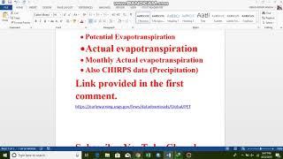 How to Download Evapotranspiration data