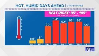 Heat and humidity to impact West Michigan next week