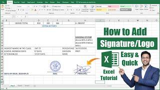 How to Add Digital Signature & Stamp in Ms Excel Sheet || Excel Hindi Tutorial