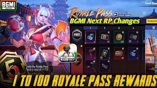 BGMI NEXT A5 ROYAL PASS // 1 TO 100 RP REWARDS // ACE 5 ROYAL PASS LEAKS // WHAT'S NEW CHANGES ??