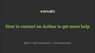 How to contact an Envato marketplace author for more help