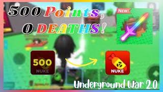  GETTING 500 POINTS WITHOUT DYING IN UNDERGROUND WAR 2.0 || ROBLOX 