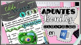 COMO HACER APUNTES BONITOS DIGITALES EN WORD  TAREA EN WORD/ APUNTES BONITOS EN LA COMPU ⌨