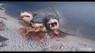 (720pHD): 3 Headed Shark Attack VFX By Steve Clarke & Paul Knott