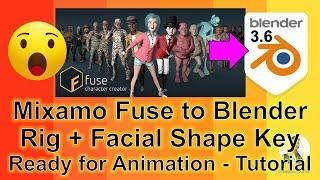 Mixamo Fuse to Blender 3.6 - Rigging | Facial Shape Key | Lip Sync - Full Tutorial