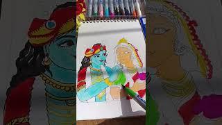 holi special drawing 🪻#art #radhakrishna #shorts 